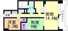 THERESIDENCEPARKODORIKOEN（旧ヒルズの間取り画像