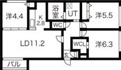 ボヌール手稲本町の間取り画像