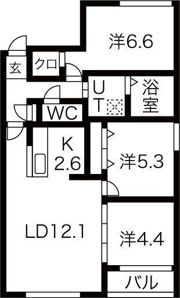 ボヌール手稲本町の間取り画像