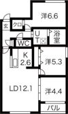 ボヌール手稲本町の間取り画像