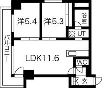 アルファスクエア南4条東の間取り画像