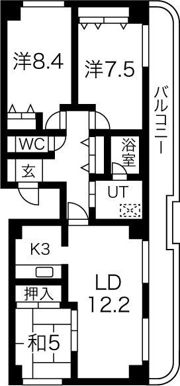 サンタの館医大前の間取り画像