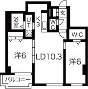 大通シャトー桂和西16の間取り画像
