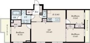 S-RESIDENCE北大前ascentの間取り画像
