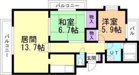 オ・ドミール美香保Iの間取り画像