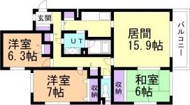 コープ野村宮の森グランデの間取り画像