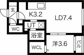 グランメール中の島1-4の間取り画像