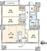 【分譲賃貸】ライオンズ札幌大通グランフォートの間取り画像