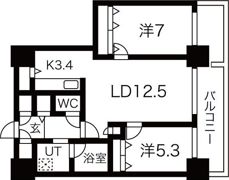 D＇グラフォート札幌ステーションタワーの間取り画像