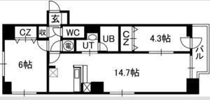 アルファタワー札幌南4条の間取り画像