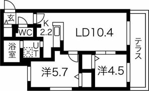 ブランシャール円山桜通りの間取り画像