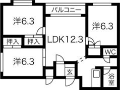 ドエル宮の森パート1の間取り画像