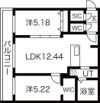 EEL八軒（イール八軒）仮）GA-八軒3西1 MSの間取り画像
