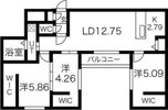 EEL八軒（イール八軒）仮）GA-八軒3西1 MSの間取り画像