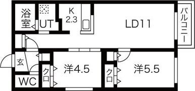 ブランシャール北3条通の間取り画像