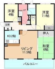 レールシティ白石 602の間取り画像