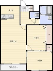 アビタ発寒Iの間取り画像
