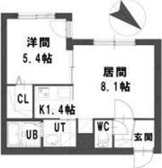 グランメール24軒1-2Bの間取り画像