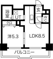 クラッセ近代美術館北の間取り画像