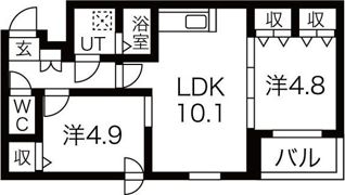 Treventi美術館西の間取り画像