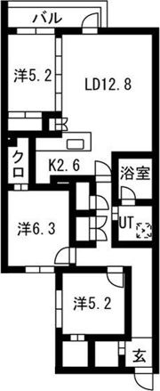 PRIME COURT la foret 平岸（プライムコーの間取り画像