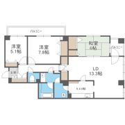 ヴィルヌーブ円山公園A棟の間取り画像