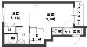 グランメール環状通東Bの間取り画像