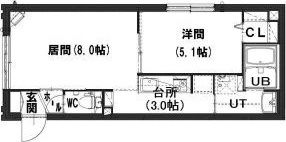 グランメール東区役所前の間取り画像