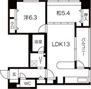 【分譲賃貸】ラ・クラッセ札幌ステーションフロントの間取り画像
