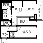 クラッセ札幌シティアクシア・サウステラスの間取り画像