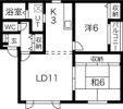 スカイハイツ北郷の間取り画像