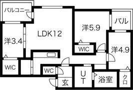 ecoa厚別南の間取り画像