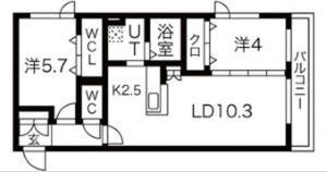 アルファスクエア菊水2条の間取り画像