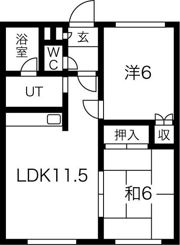 ロイヤルハイツ北野Bの間取り画像