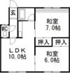ハイツ平野 二の間取り画像