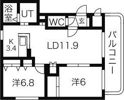 ライフ新発寒3・1の間取り画像
