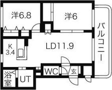 ライフ新発寒3・1の間取り画像