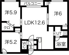 オルセー厚別西Bの間取り画像