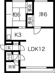 記念塔ハイツAの間取り画像