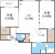B，bloomS6の間取り画像