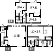 ガレージハウス発寒3・3の間取り画像