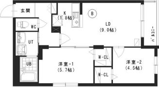 プレシェルト北大前の間取り画像