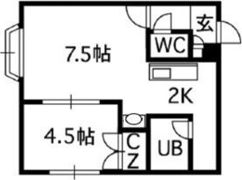 ロビン水車町の間取り画像