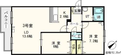 ラフィーネ宮の沢の間取り画像