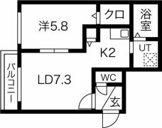 Rose Wood NAKANOSHIMAの間取り画像