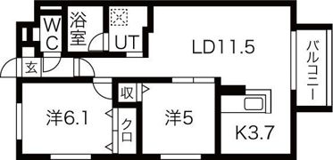 ブランシャールALAIN北24条の間取り画像