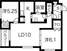 サンドリヨンB棟の間取り画像