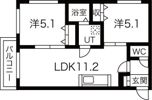 Treventi美術館西の間取り画像