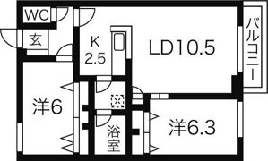 ソレイユ山鼻の間取り画像