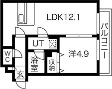グランオルセー北大前の間取り画像